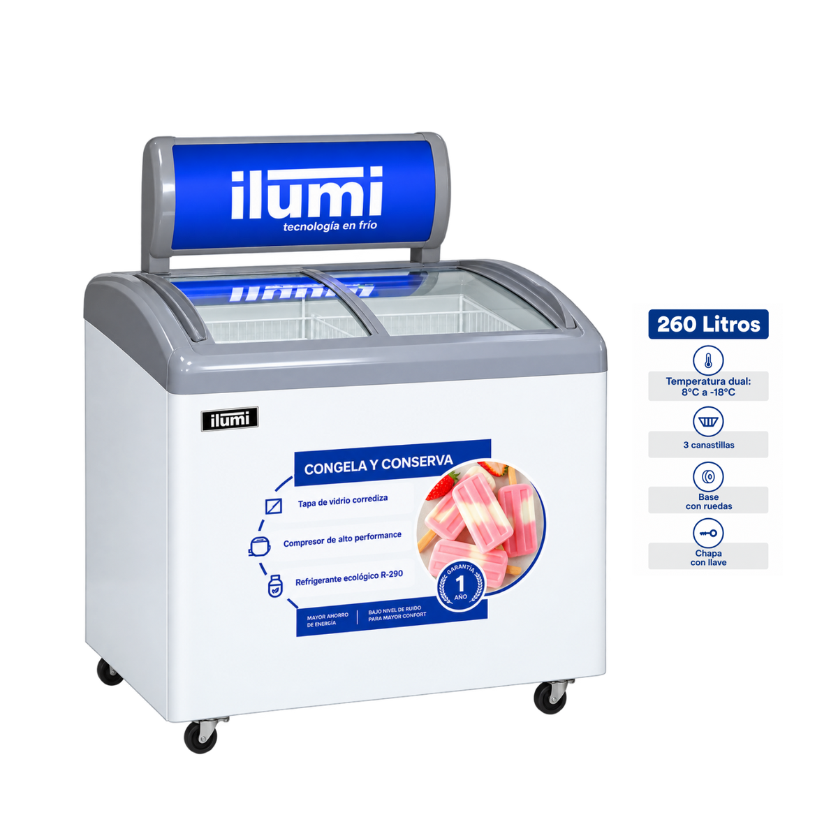 Congeladora Ilumi TF-2600 260 LT.